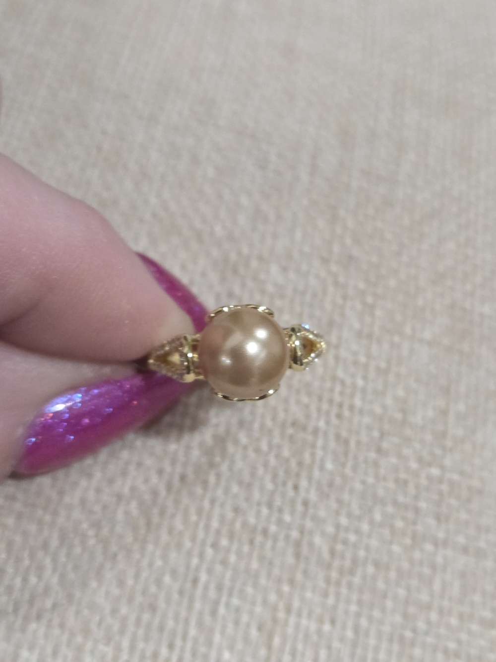 Gold Pearl Cocktail Ring - Women Jewelry